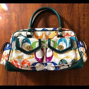 Coach Scribble Stitch Signature Satchel